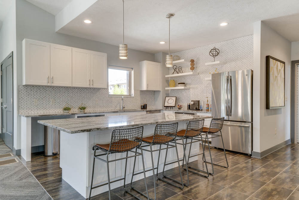 Clubhouse kitchen available for resident use and holding resident events at The Villas at Mahoney Park