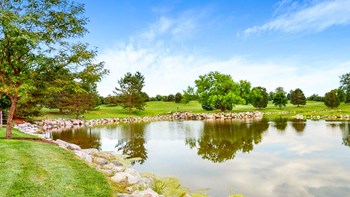 Golf course and  water feature views are available to some of our beautiful floor plans at The Villas at Wilderness Ridge luxury apartments in southwest Lincoln NE 68512 - Photo Gallery 81