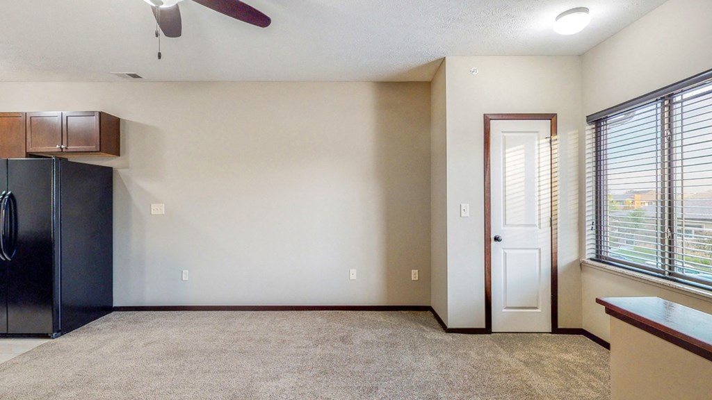 Natural light fills the living and dining space in the Ash at The Villas at Wilderness Ridge in southwest Lincoln NE 68512
