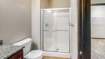 The master bath in the Ash features a shower with glass doors. - Photo Gallery 68