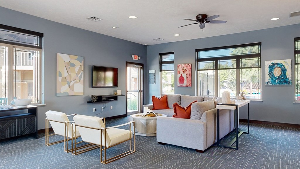 Clubhouse lounge at The Villas at Wilderness Ridge in Lincoln Nebraska