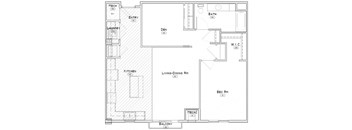 Reuben one bedroom with den apartment floor plan