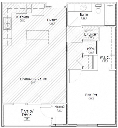 Higgens one bedroom floor plan