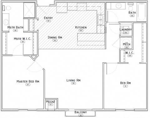 Hamilton two bedroom apartment floor plan