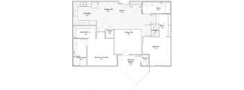 Metz two bedroom apartment floor plan