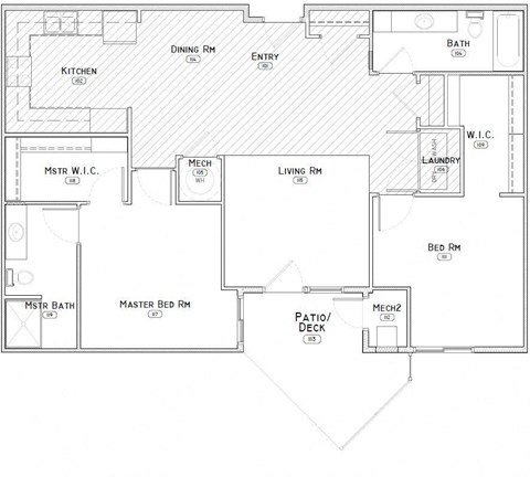 Metz two bedroom apartment floor plan