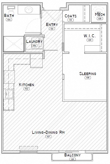 Bradford studio floor plan