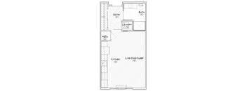 Evans studio apartment floor plan