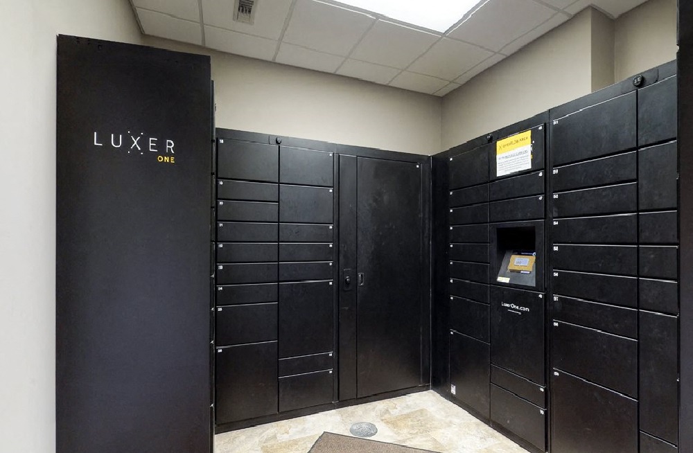 Luxer package locker system in the clubhouse at The Northbrook Apartments