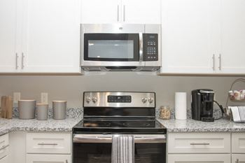 Stainless steel appliances in the kitchen at The Villas at Mahoney Park