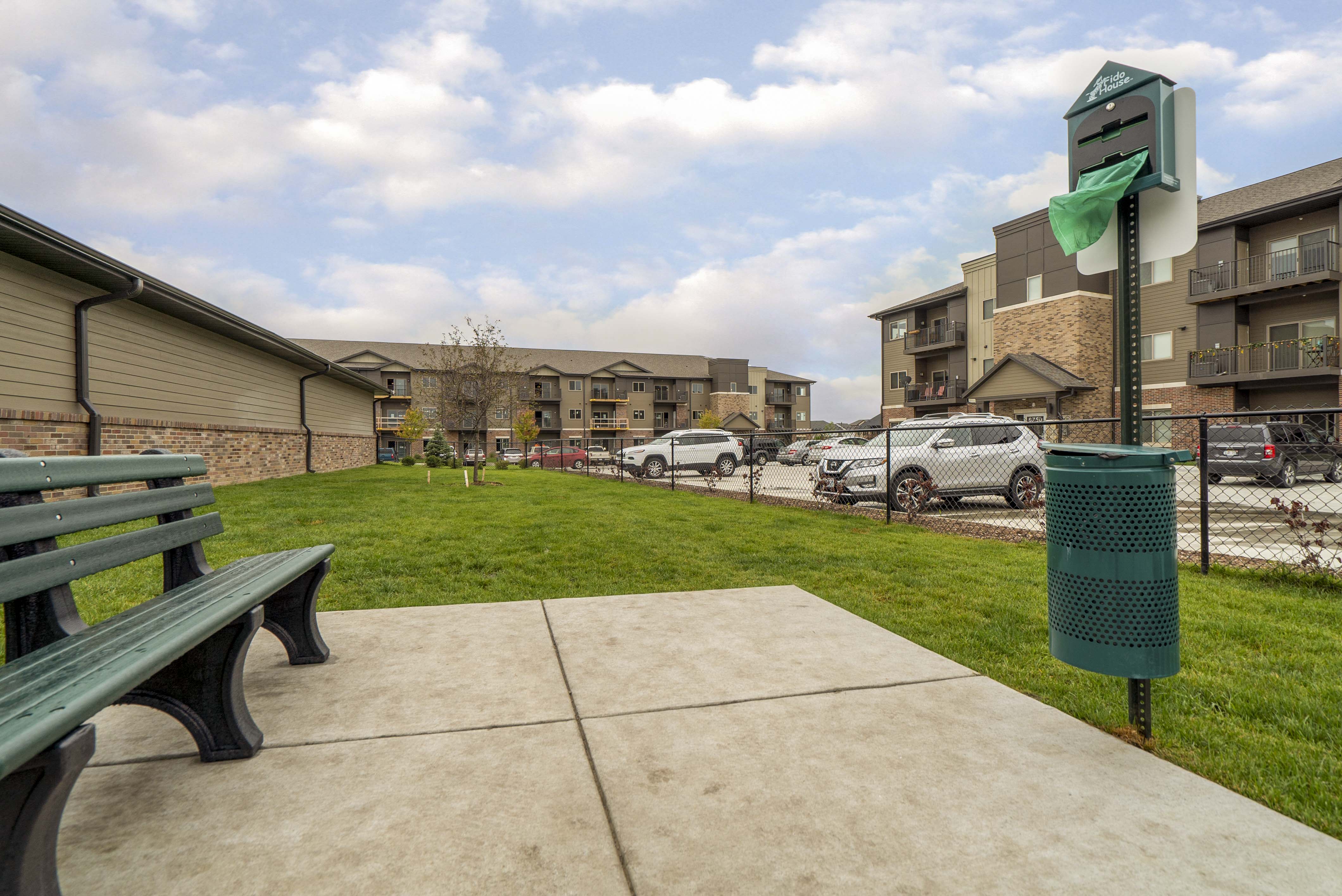 Private dog park at WH Flats new luxury apartments in south Lincoln NE 68516