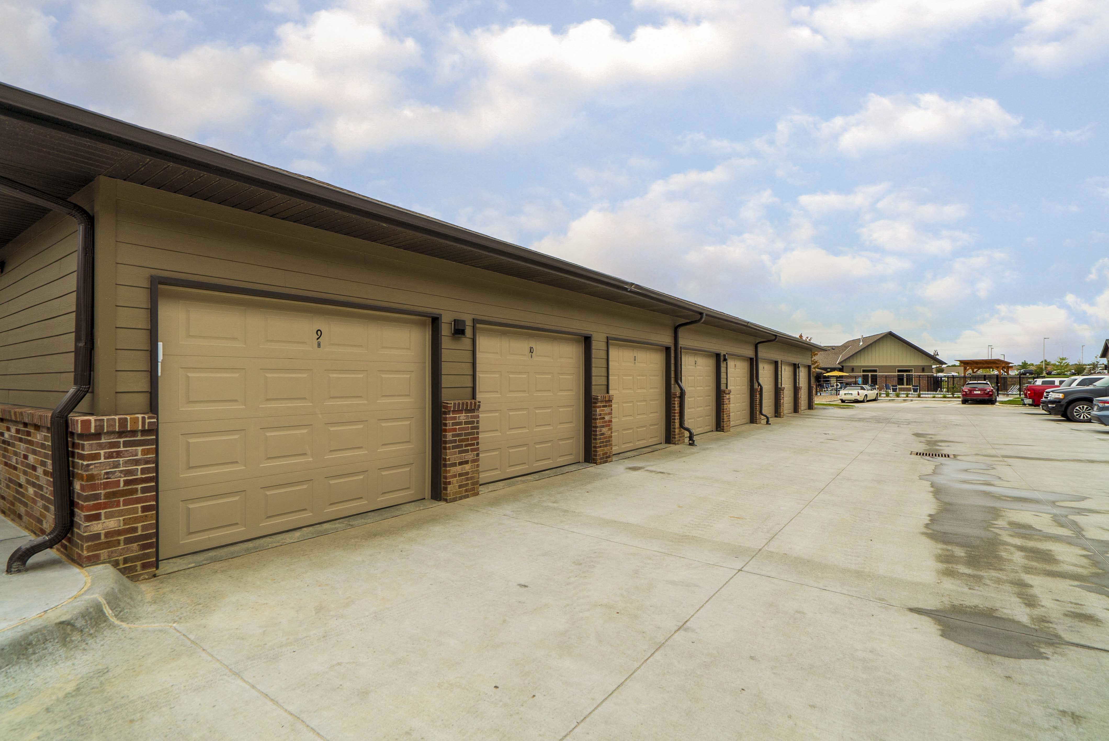 Detached garage parking available at WH Flats new luxury apartments in south Lincoln 68516