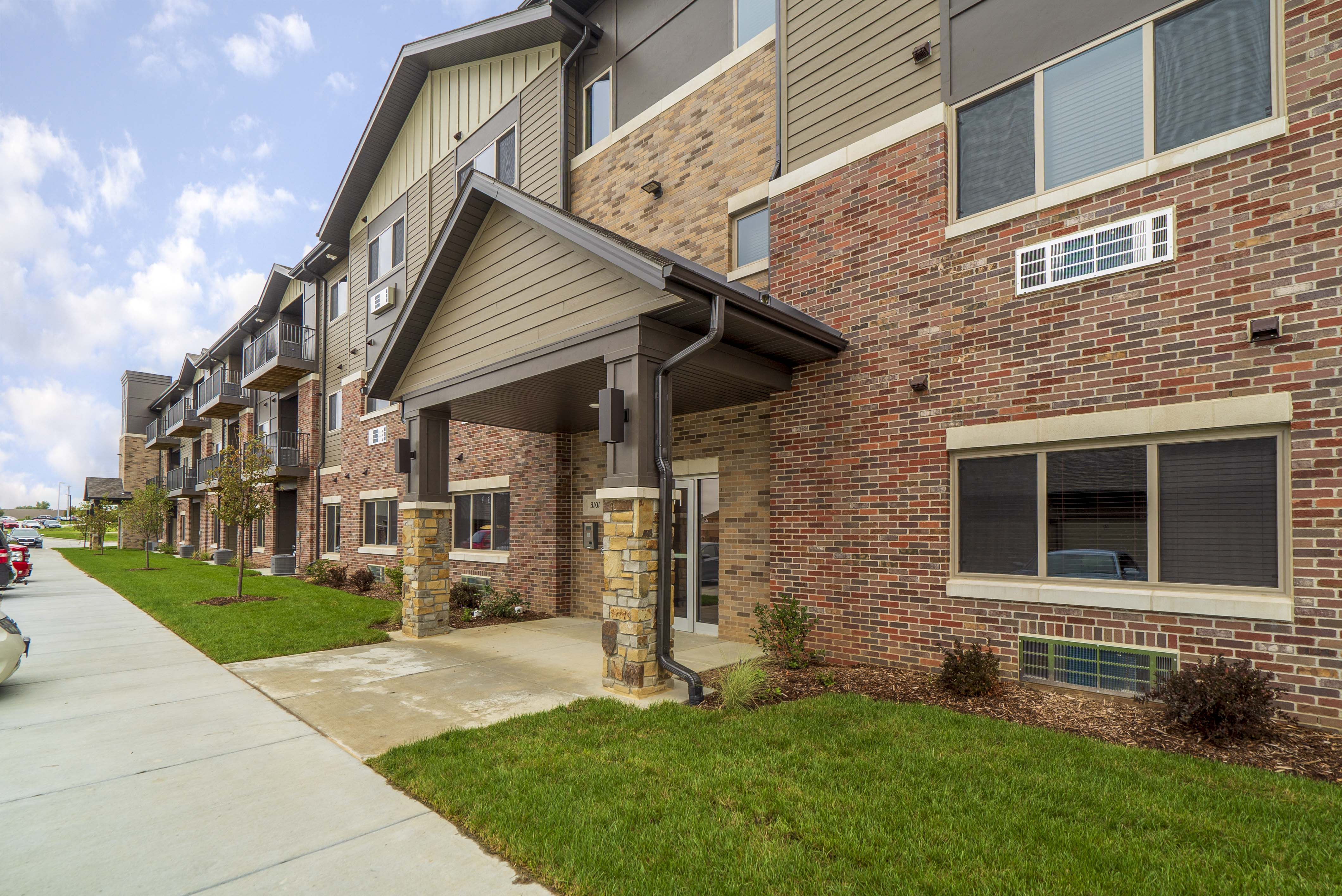 Controlled access entry at WH Flats new luxury apartments in south Lincoln NE 68516