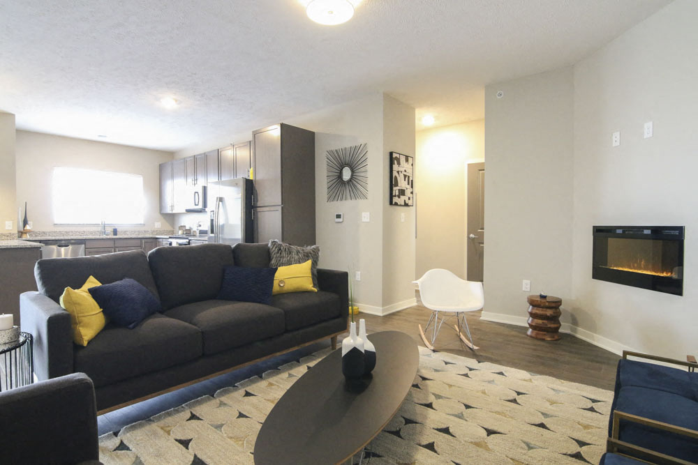 One bedroom layout with open concept at WH Flats new luxury apartments in south Lincoln NE 68516