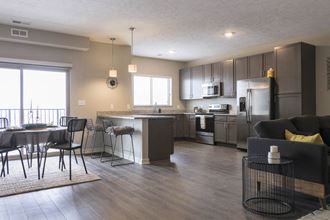 One bedroom with huge kitchen at WH Flats new luxury apartments in south Lincoln NE 68516