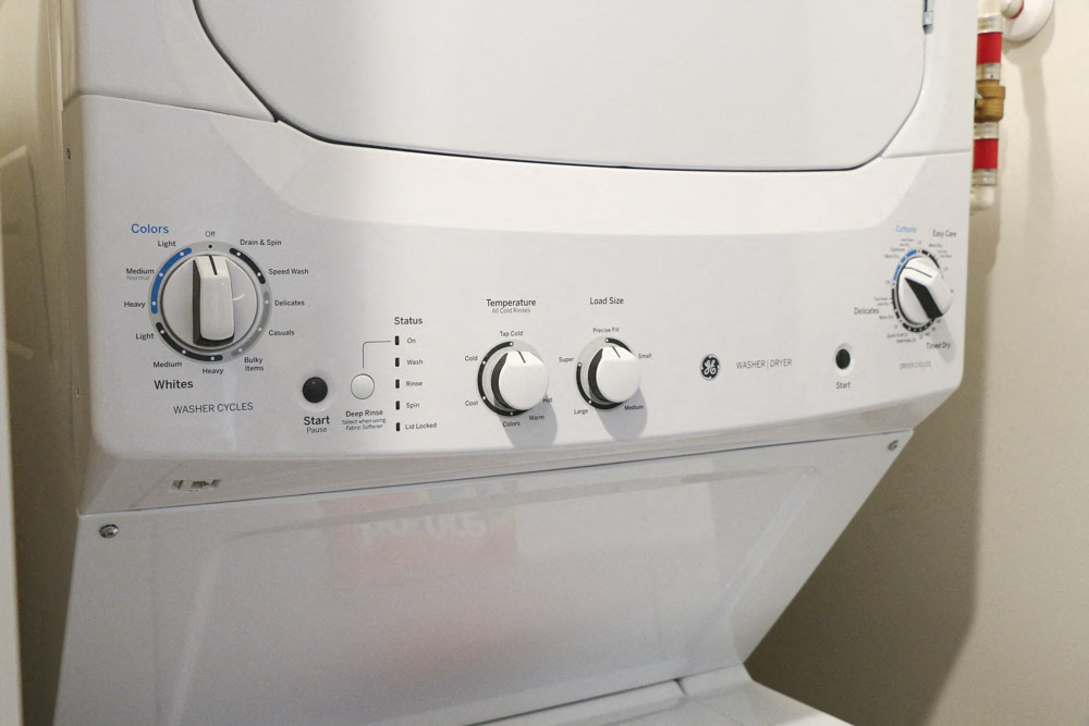 Washer and dryer included in unit at WH Flats new luxury apartments in south Lincoln NE 68516