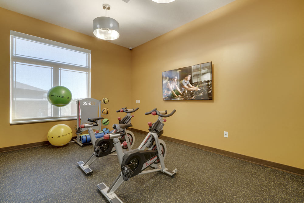 Spin studio at WH Flats apartments in south Lincoln NE