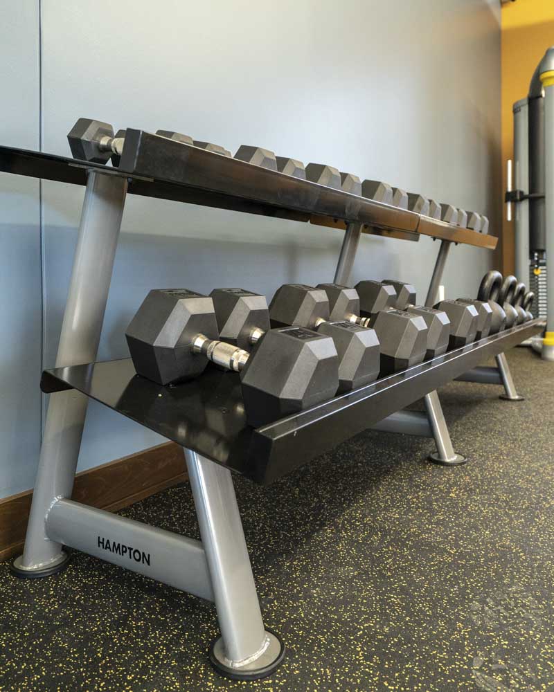 WH Flats luxury apartments free weights in south Lincoln NE