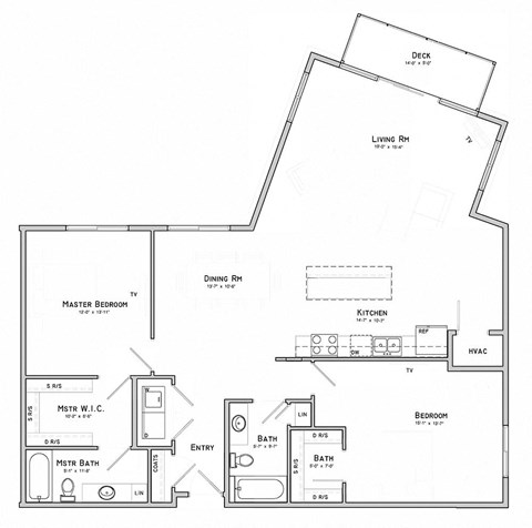 a floor plan of a 2 bedroom apartment