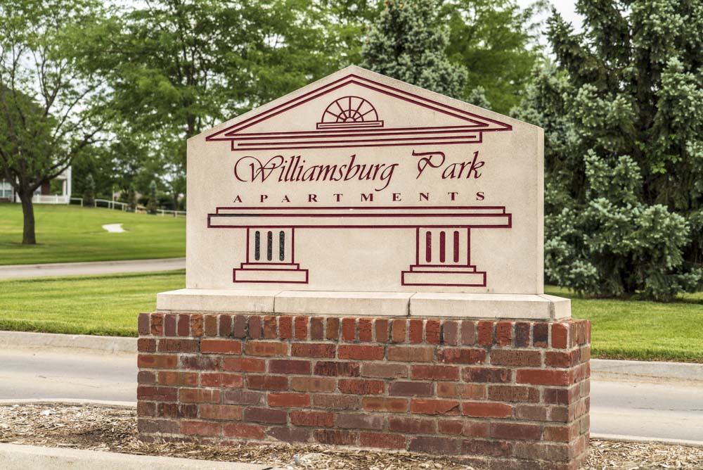 Williamsburg Park sign near entrance
