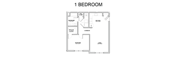 a floor plan of a 1 bedroom apartment