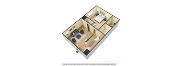 one bedroom apartment 3d floor plan
