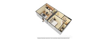 one bedroom townhouse 3d floor plan