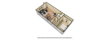 one bedroom 3d floor plan