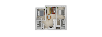 a floor plan of a house with a bedroom and a living room