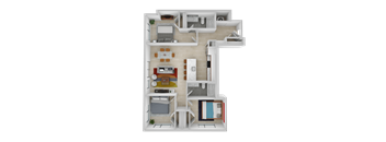 a 3d rendering of a floor plan of a house