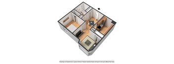 One bedroom highrise rendering