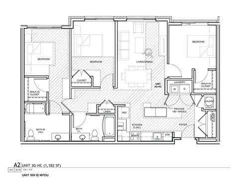 A black and white floor plan of a unit with labeled rooms.