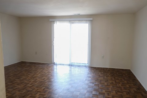 Living room with view of backdoor