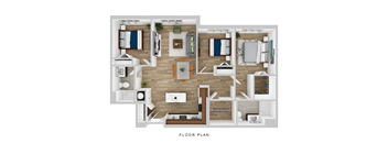 A floor plan of a house with labeled rooms.