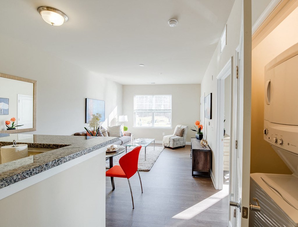 View of living area from kitchen