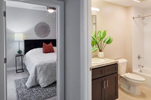Apartment bedroom and bath