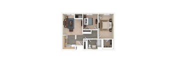 Unit B1 2 bed 1 bath