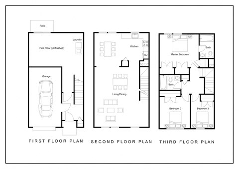 first floor plan of the first and second floor of the house