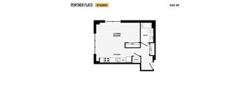 Portner Flats Studio 2 Apartment Floor Plan