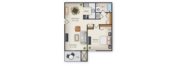 Smallwood 1 bedroom floor plan
