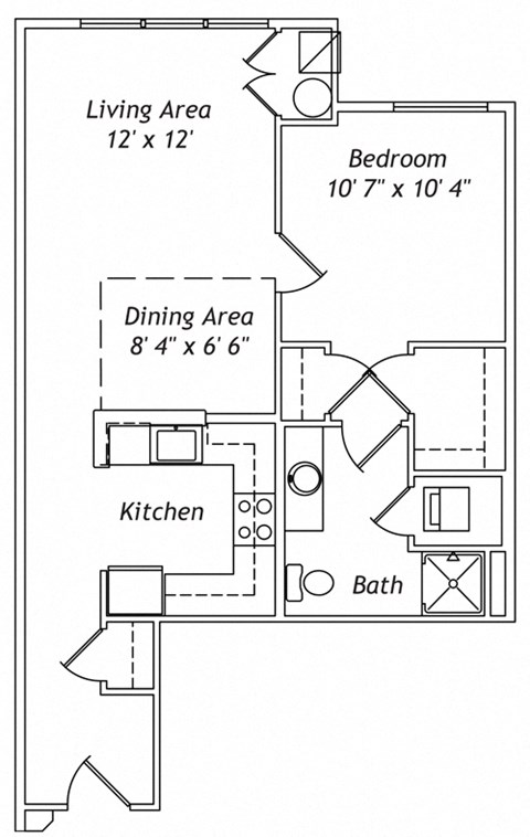 The Hyancinth 1 Bedroom Floorplan