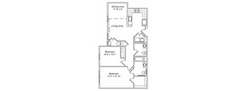 The Poppy 2 Bedroom 1.5 Bath Floorplan