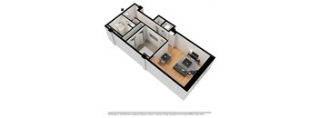 One bedroom apartment 3d floor plan