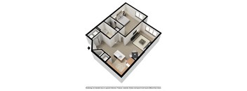 one bedroom 3d floor plan