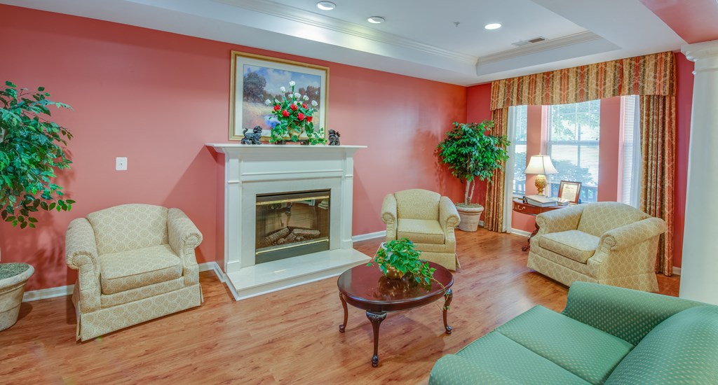 fireplace community lounge