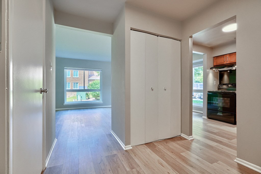 Well-Lit Modern Kitchen with pantry closet and with a large window