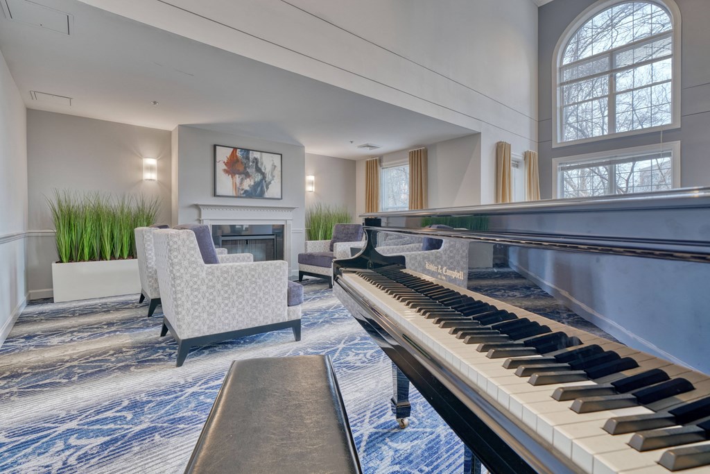 community lounge with piano
