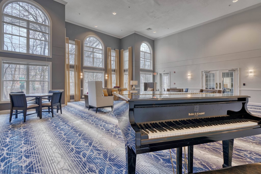 community lounge with piano