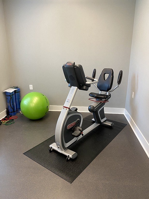 Exercise bike in fitness center