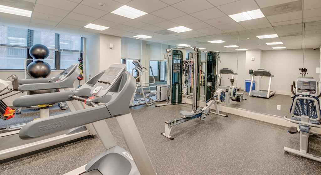 fitness center with cardio equipment